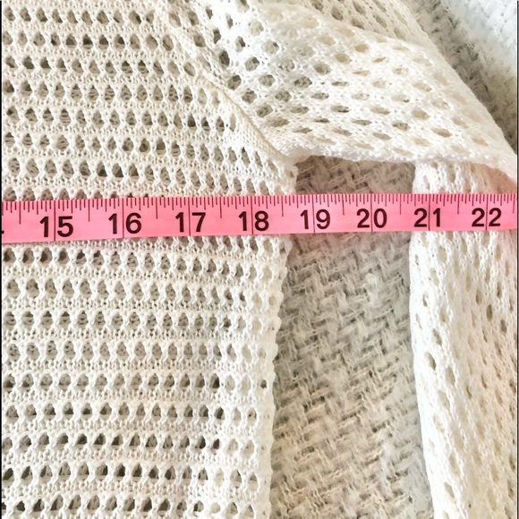Soho New York & Company White/Cream Open Knit Zipper Back Sweater LIKE NEW! - Picture 7 of 8
